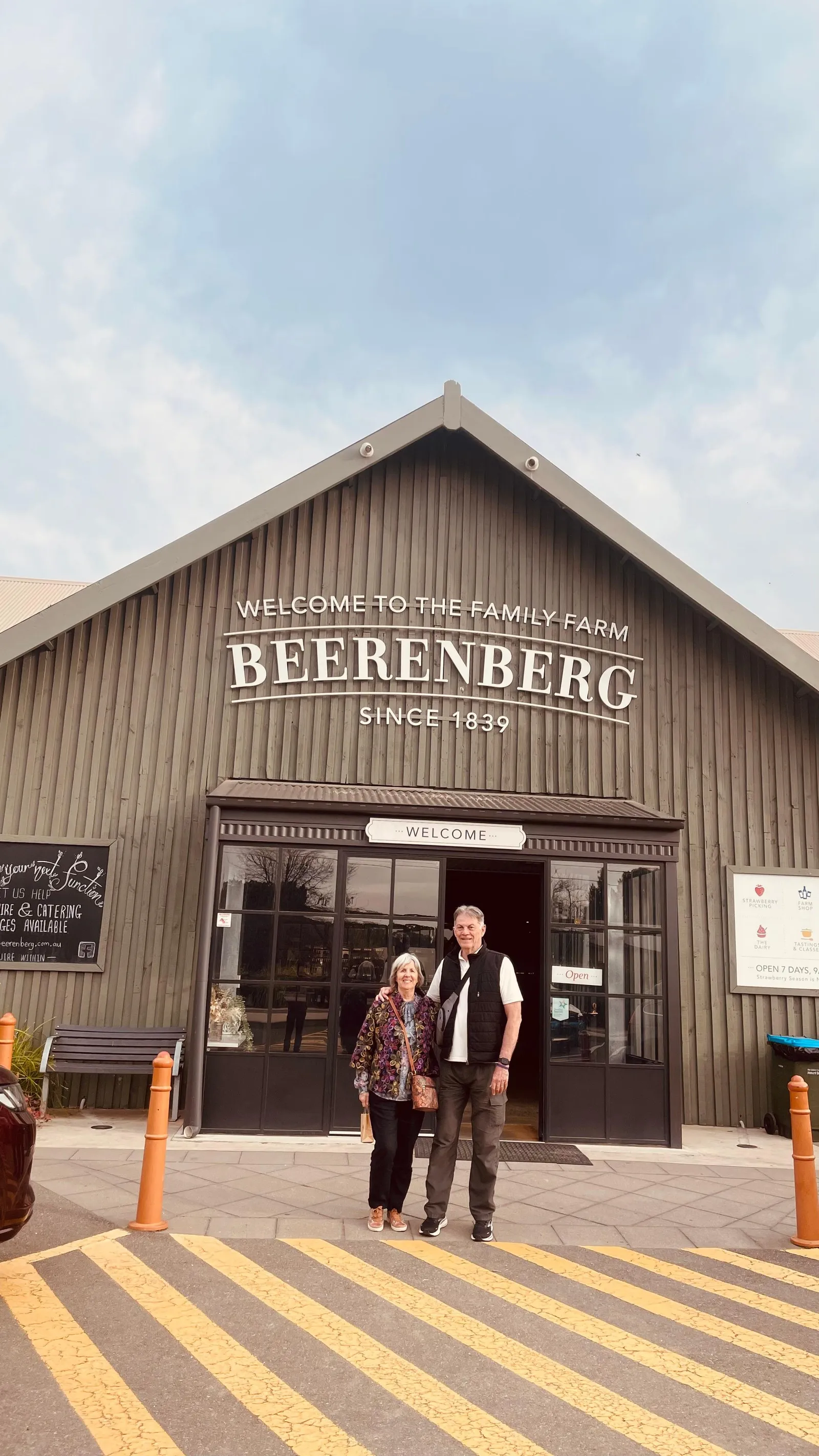 Visitors outside the Beerenberg farm shop at Hahndorf